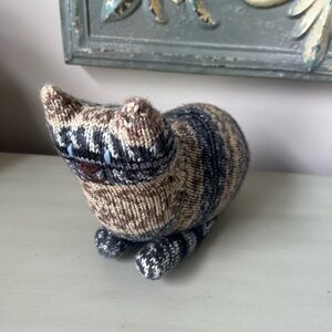 Hand knitted kitty cat plush stuffed animal